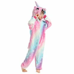 Etaya Kids Starry Sky Unicorn Animal Kigurumi Kids Onesies Pajamas