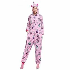 Etaya Pink Zipper Unicorn Onesie Pajamas Animal Onesies For Adult