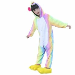 Etaya Kids Colorful Unicorn Kigurumi Animal Onesies Pajamas