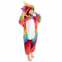 Etaya Kids Fish Scale Unicorn Kigurumi Animal Onesies Pajamas
