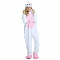 Etaya Pink Unicorn Kigurumi Animal Onesie Pajama Costumes For Adult