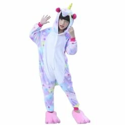 Etaya Kids Colorful Unicorn Kigurumi Animal Onesies Pajamas