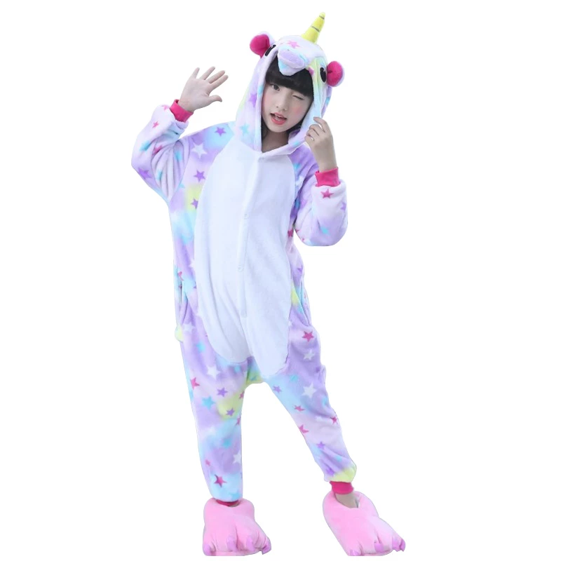 Etaya Kids Colorful Unicorn Kigurumi Animal Onesies Pajamas
