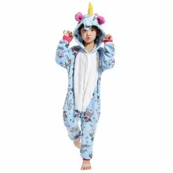Etaya Kids Belly Unicorn Kigurumi Animal Onesies Pajamas