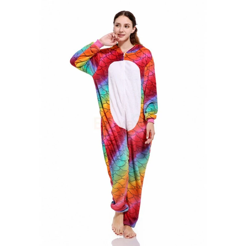 Etaya Fish Scale Unicorn Onesie Pajamas Animal Onesies For Adult - Image 2
