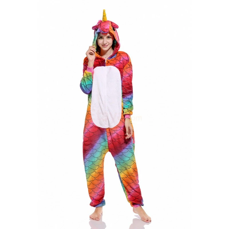 Etaya Fish Scale Unicorn Onesie Pajamas Animal Onesies For Adult - Image 3