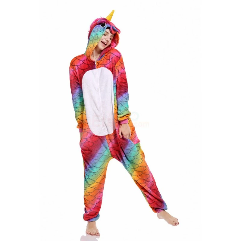 Etaya Fish Scale Unicorn Onesie Pajamas Animal Onesies For Adult - Image 4