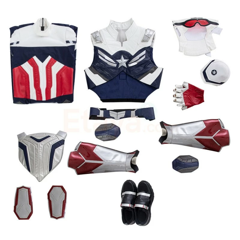 Etaya Captain America Sam Wilson Cosplay Costume The Falcon And The Winter Soldier Suits - Image 15