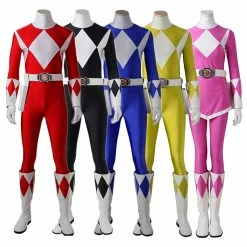 Etaya Power Rangers Costume Mighty Morphin Cosplay Suits Deluxe Version