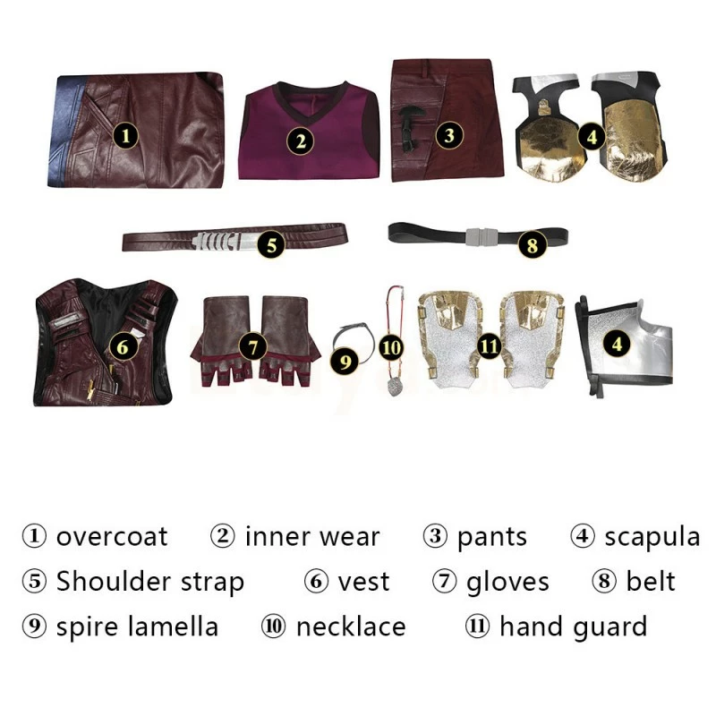 Etaya Thor 4 Love And Thunder Star Lord Peter Quill Cosplay Halloween Suit - Image 6