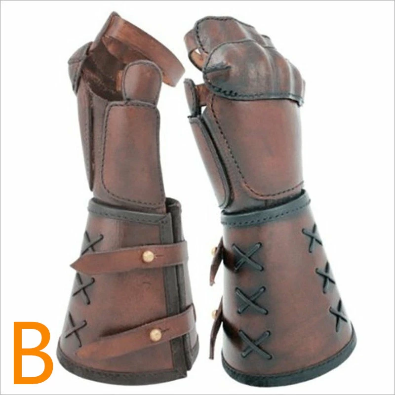 Etaya European Medieval Warrior Fighting Leather Wrist Boxing Gloves - Image 5