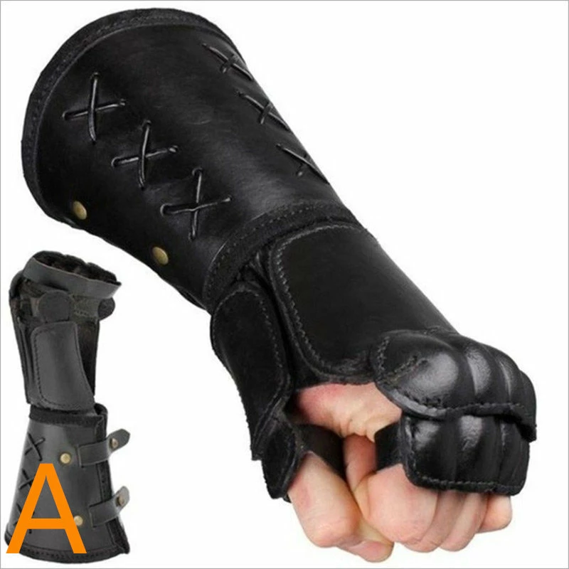 Etaya European Medieval Warrior Fighting Leather Wrist Boxing Gloves - Image 3