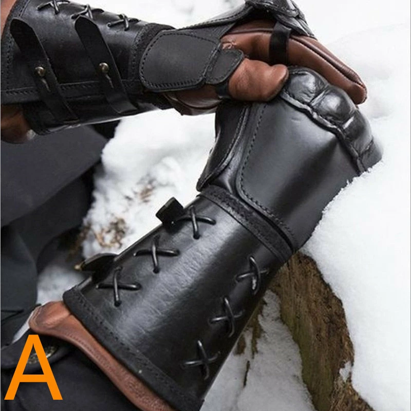 Etaya European Medieval Warrior Fighting Leather Wrist Boxing Gloves - Image 4