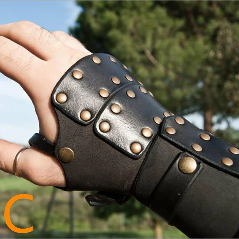 Etaya European Medieval Warrior Fighting Leather Wrist Boxing Gloves - Image 6