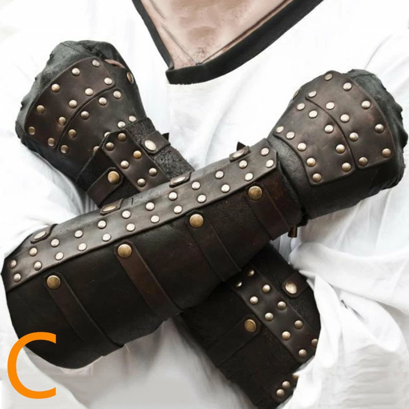 Etaya European Medieval Warrior Fighting Leather Wrist Boxing Gloves - Image 7