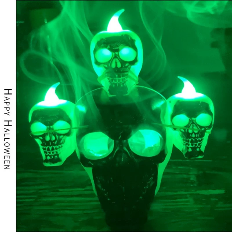 Etaya Luminous Skull Decorations Halloween Smoke Sandalwood Skull Decorations - Image 3