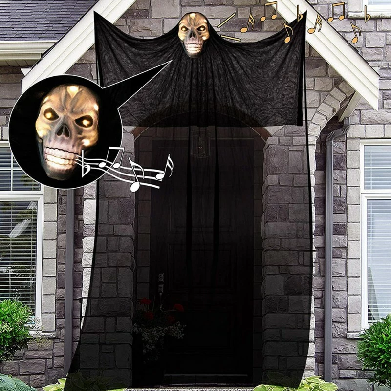 Etaya Sound-activated Luminous Hanging Ghost Halloween Scene Decoration Props - Image 2