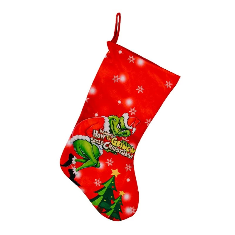 Etaya Grinch Tree Skirt Placemat Chair Cover Christmas Stocking Wine Bag Set For Christmas - Image 9