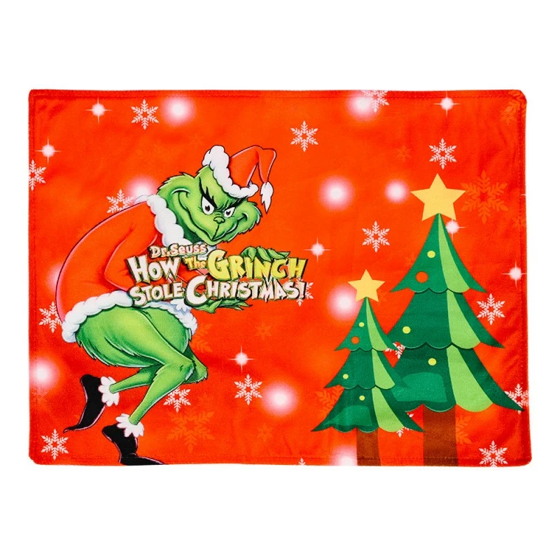 Etaya Grinch Tree Skirt Placemat Chair Cover Christmas Stocking Wine Bag Set For Christmas - Image 7