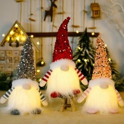 Etaya Christmas Glowing Faceless Doll Ornaments