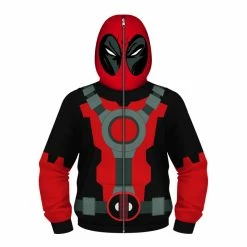 Etaya Kids Deadpool Hoodie Zip Up Long Sleeve Sweatshirt