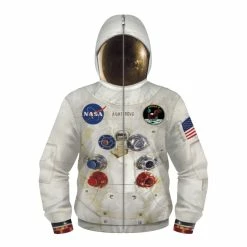 Etaya Nasa Astronaut Hoodie Zip Up Long Sleeve Sweatshirt For Kids