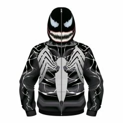 Etaya Venom Zip Up Long Sleeve Hoodie Spider-Man Fashion Sweatshirt