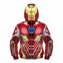 Etaya Kids Iron Man Hoodie Zip Up Hoodies 3D Printed Pattern Long Sleeve Sweatshirt