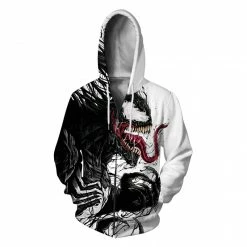 Etaya 3D Print Pattern Venom Hoodie Long Sleeve