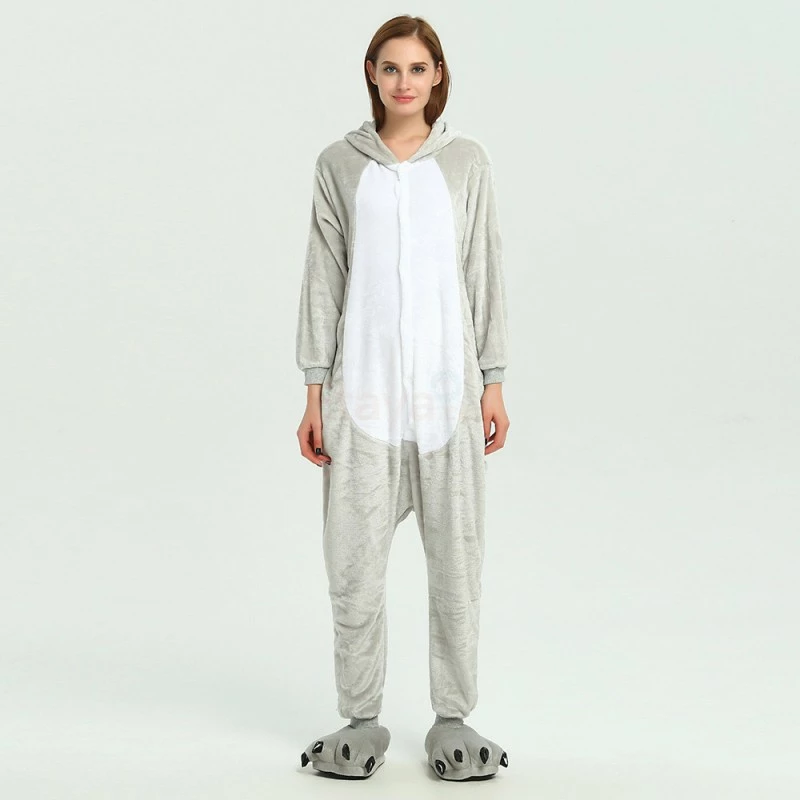 Etaya Grey Koala Kigurumi Animal Onesie Pajama Costumes For Adult - Image 2
