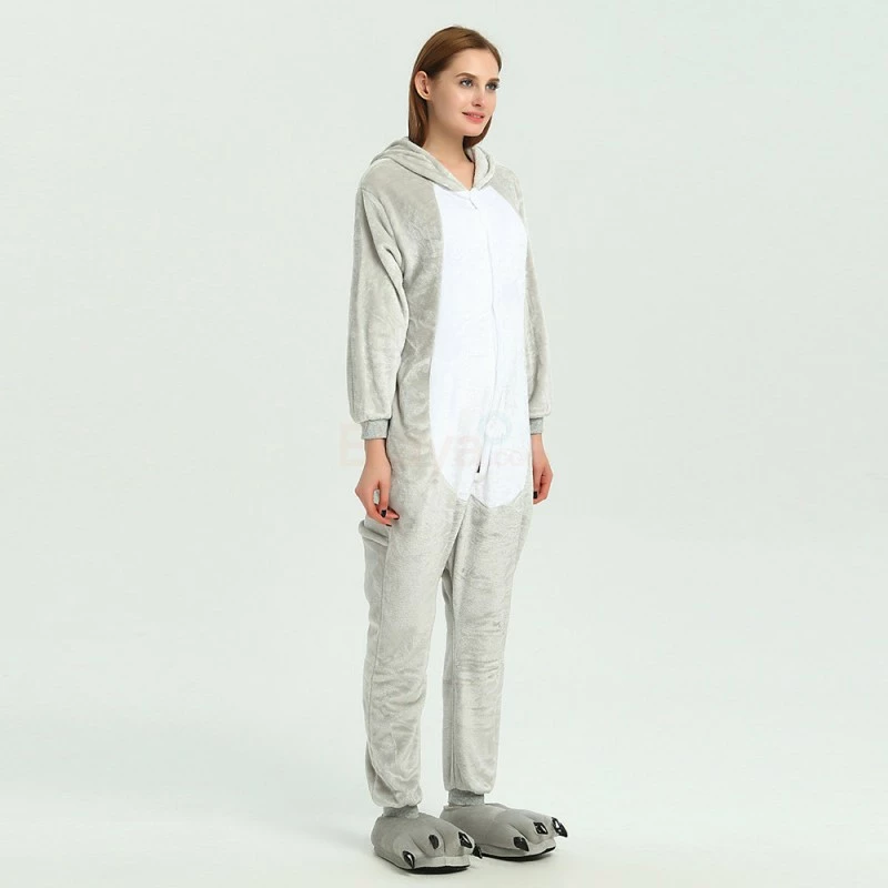 Etaya Grey Koala Kigurumi Animal Onesie Pajama Costumes For Adult - Image 4