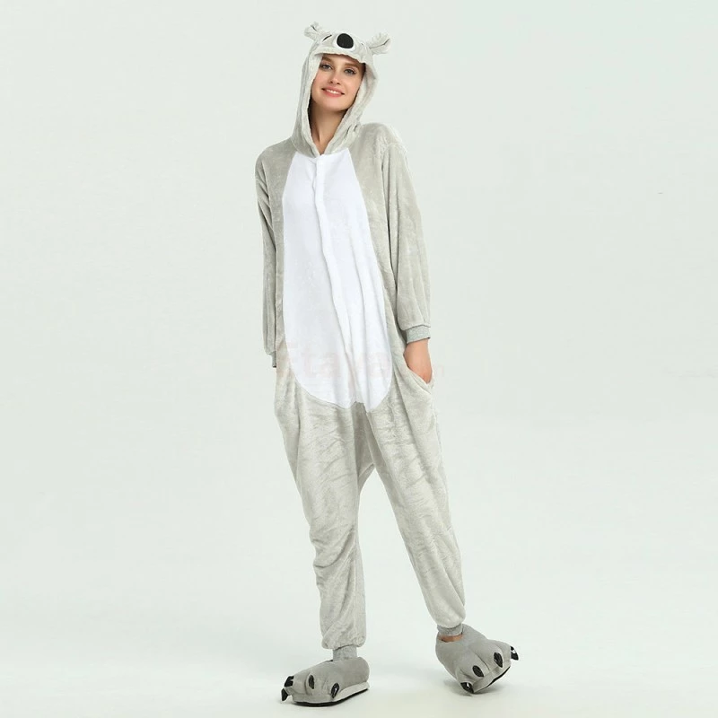 Etaya Grey Koala Kigurumi Animal Onesie Pajama Costumes For Adult - Image 6