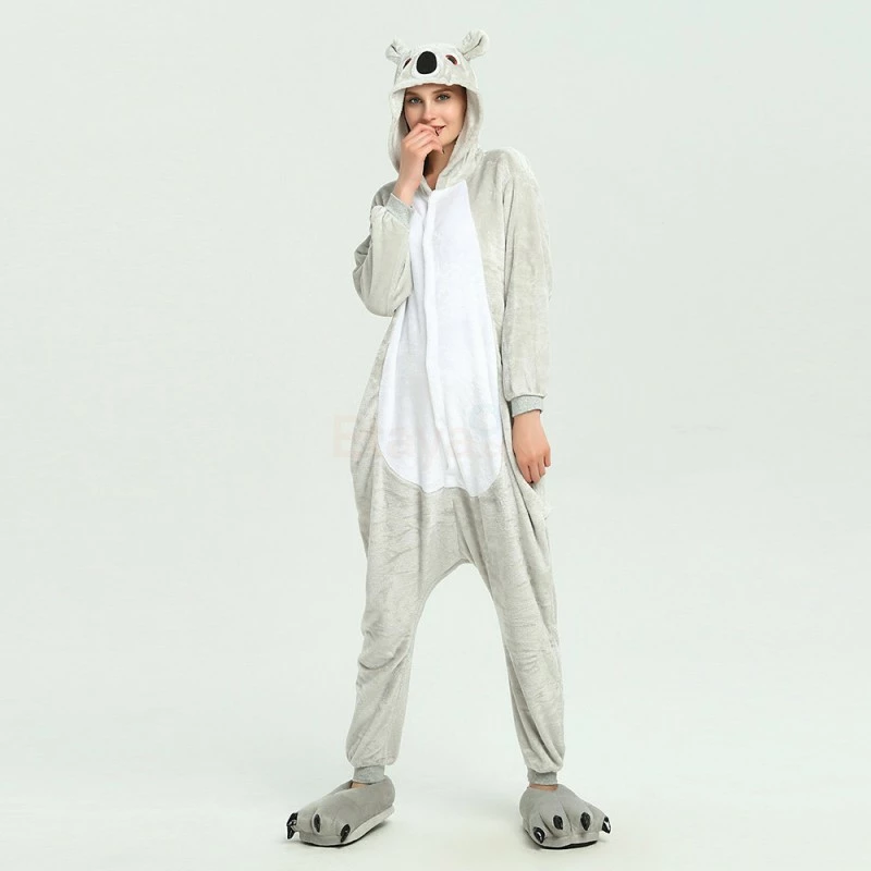 Etaya Grey Koala Kigurumi Animal Onesie Pajama Costumes For Adult - Image 7