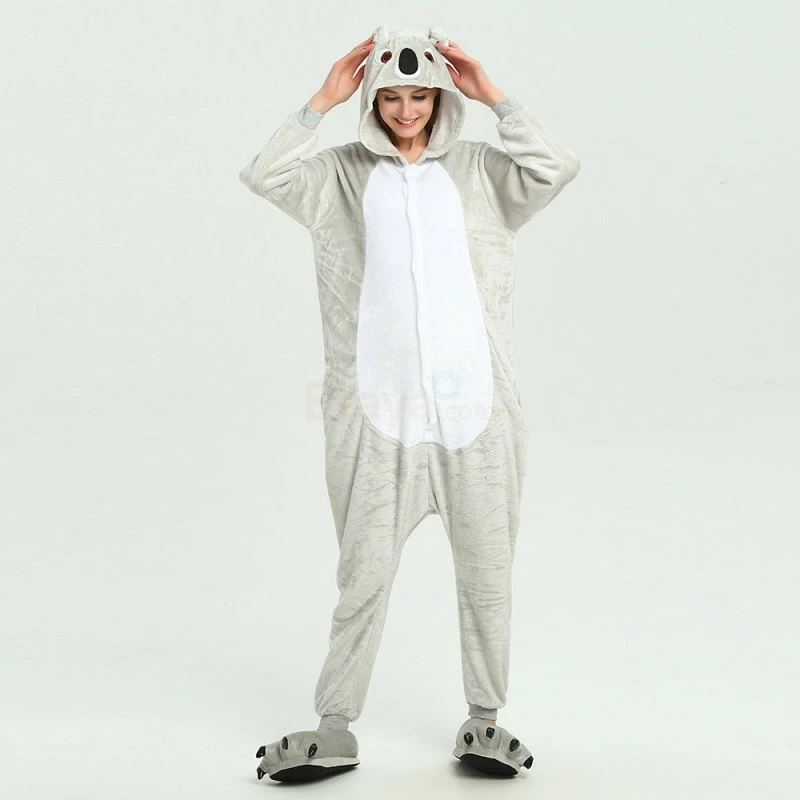 Etaya Grey Koala Kigurumi Animal Onesie Pajama Costumes For Adult - Image 9