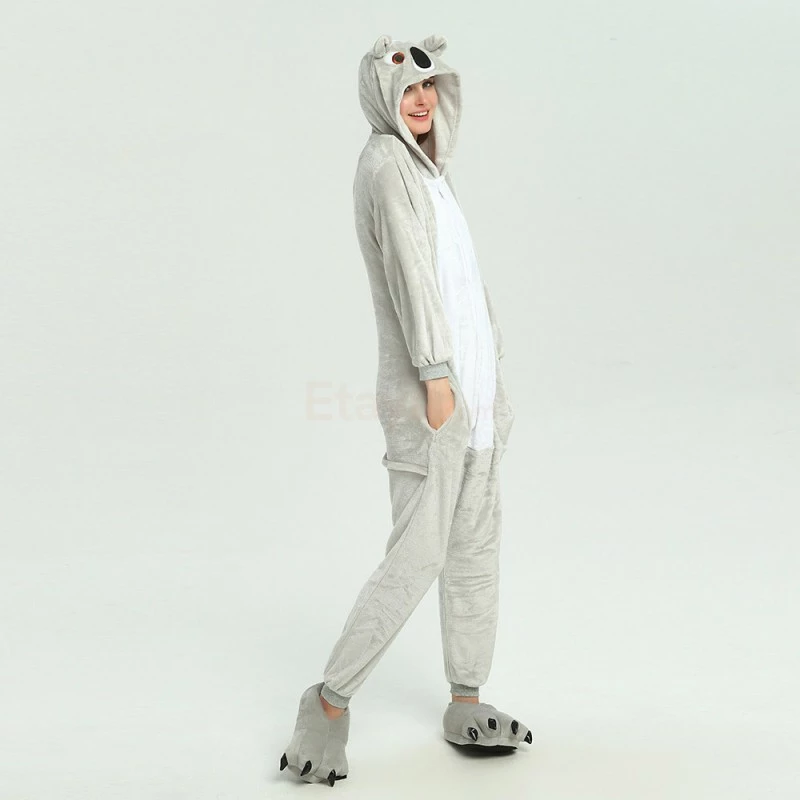 Etaya Grey Koala Kigurumi Animal Onesie Pajama Costumes For Adult - Image 11