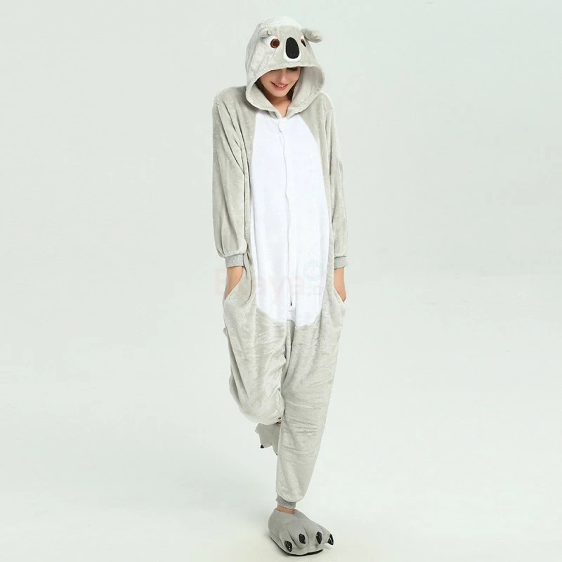 Etaya Grey Koala Kigurumi Animal Onesie Pajama Costumes For Adult - Image 12