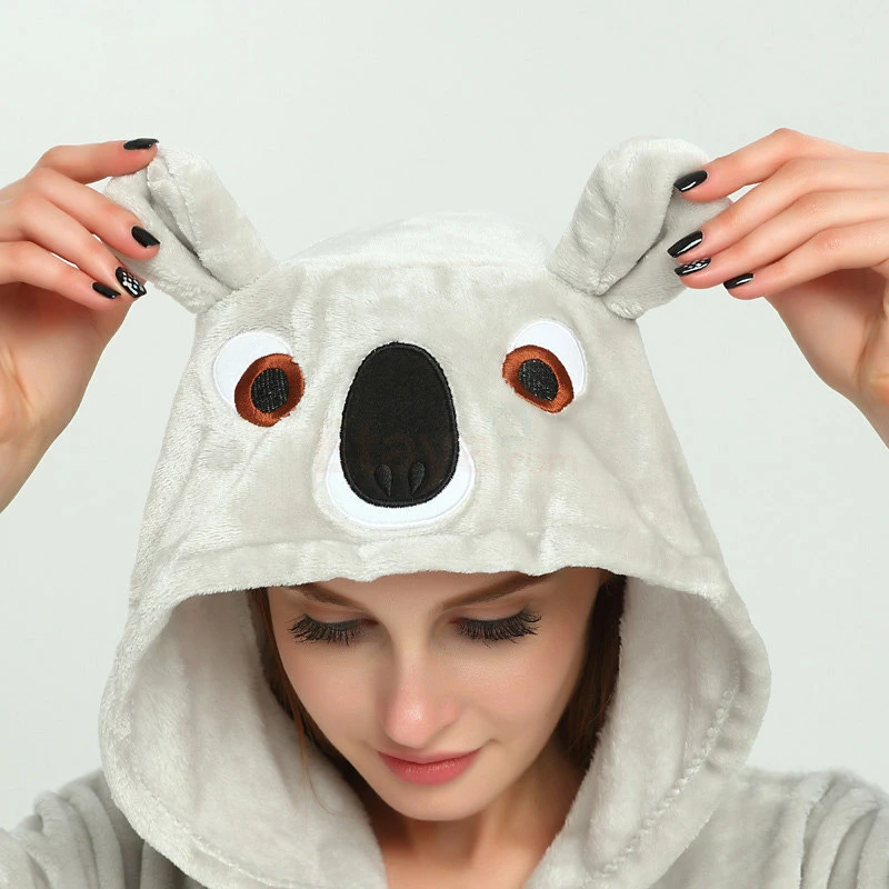 Etaya Grey Koala Kigurumi Animal Onesie Pajama Costumes For Adult - Image 13