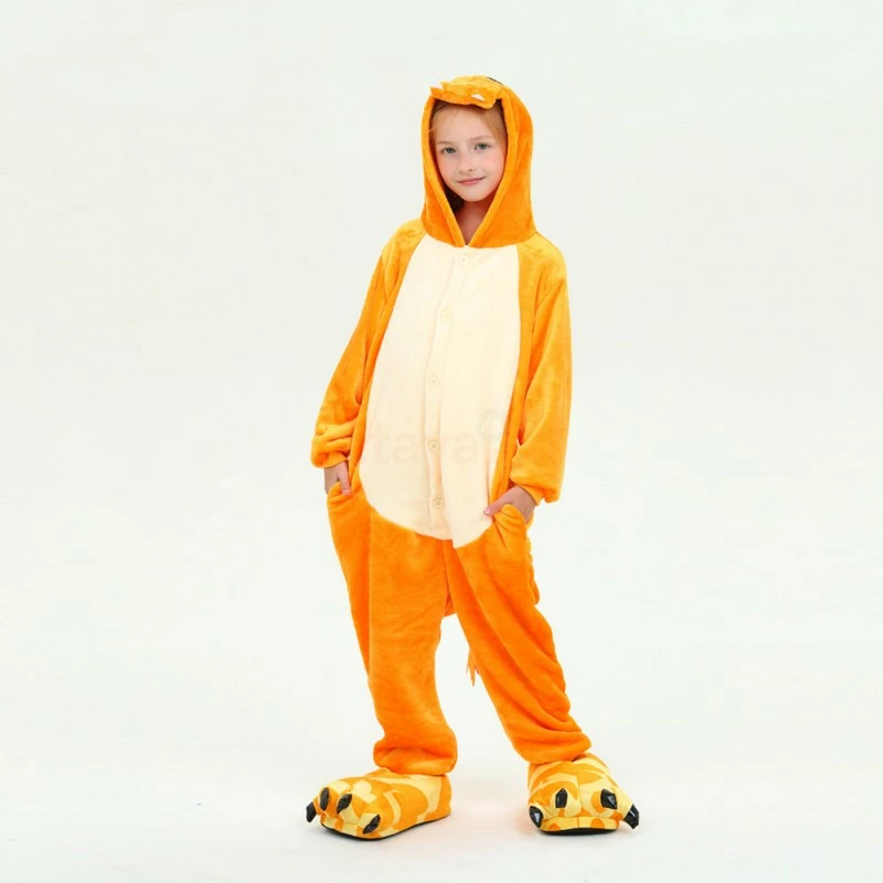 Etaya Kids Fire Dragon Kigurumi Animal Onesies Pajamas - Image 3