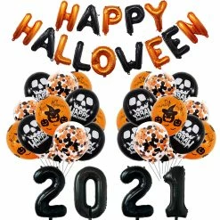 Etaya Skull Pumpkin Bat Aluminum Balloon For Halloween