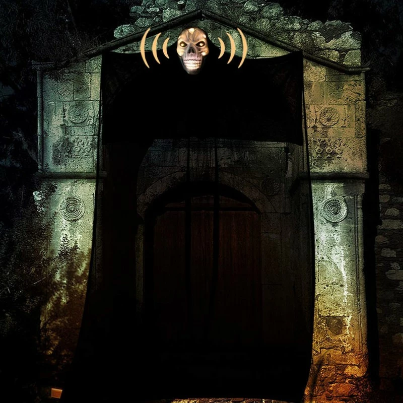 Etaya Sound-activated Luminous Hanging Ghost Halloween Scene Decoration Props