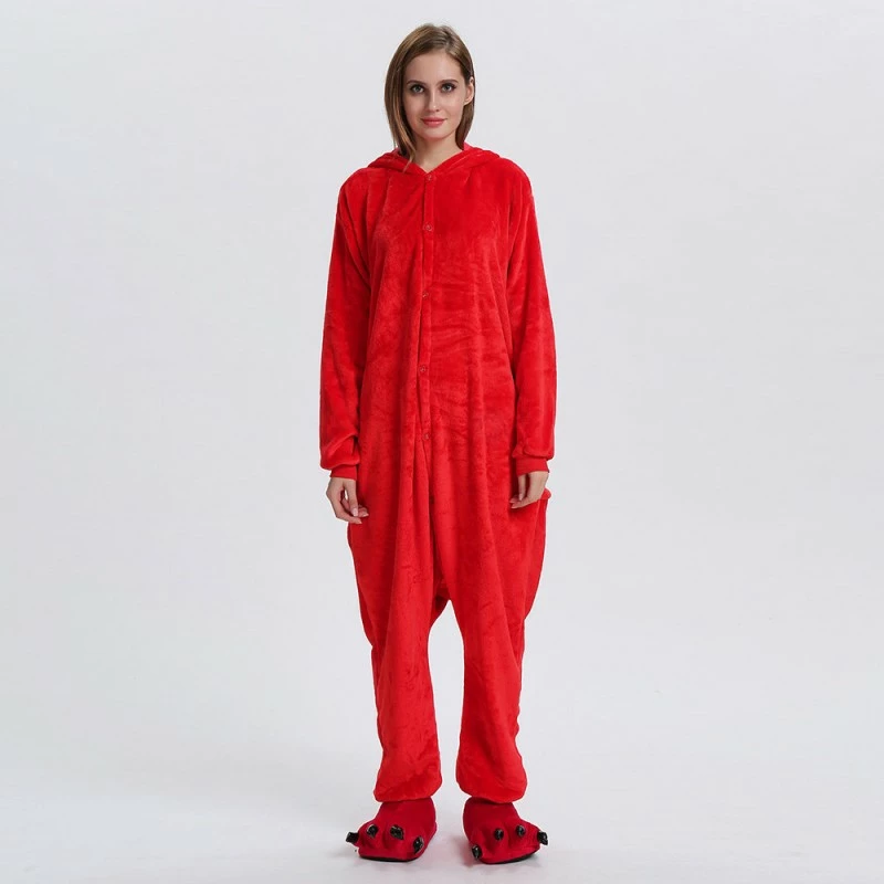 Etaya Red Sesame Street Elmo Kigurumi Onesies Pajamas Animal Onesies For Adult - Image 2
