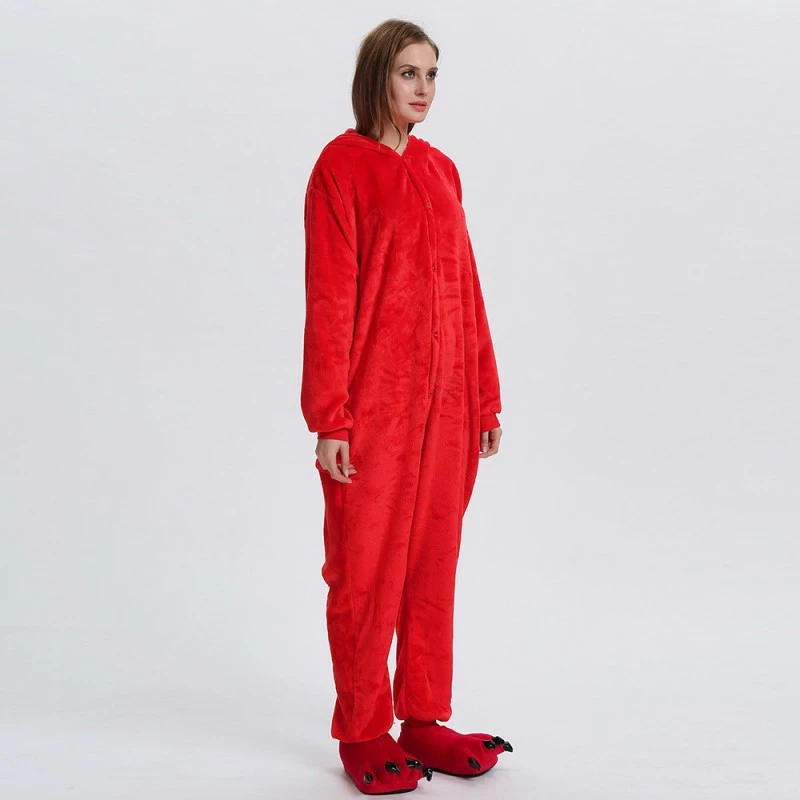Etaya Red Sesame Street Elmo Kigurumi Onesies Pajamas Animal Onesies For Adult - Image 4