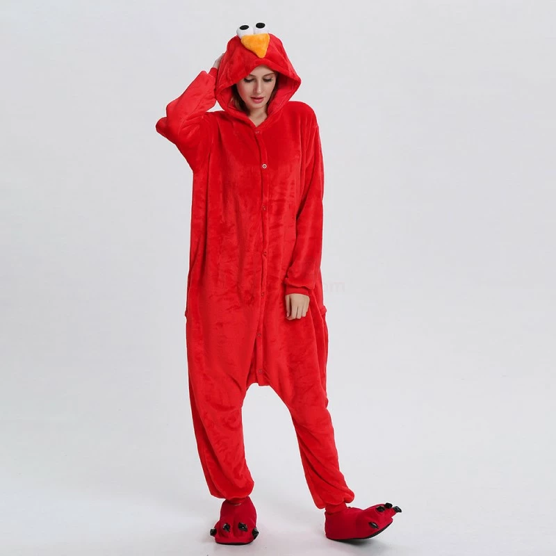 Etaya Red Sesame Street Elmo Kigurumi Onesies Pajamas Animal Onesies For Adult - Image 8