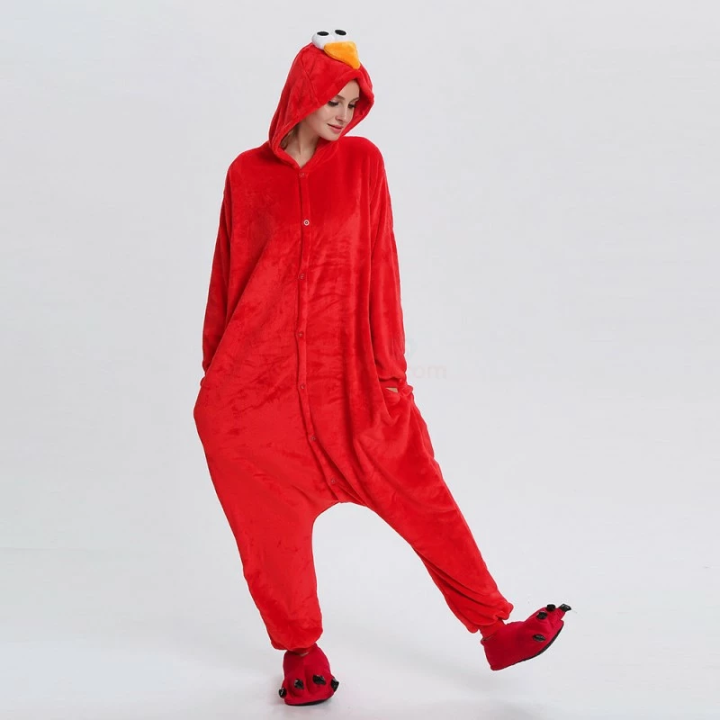 Etaya Red Sesame Street Elmo Kigurumi Onesies Pajamas Animal Onesies For Adult - Image 9