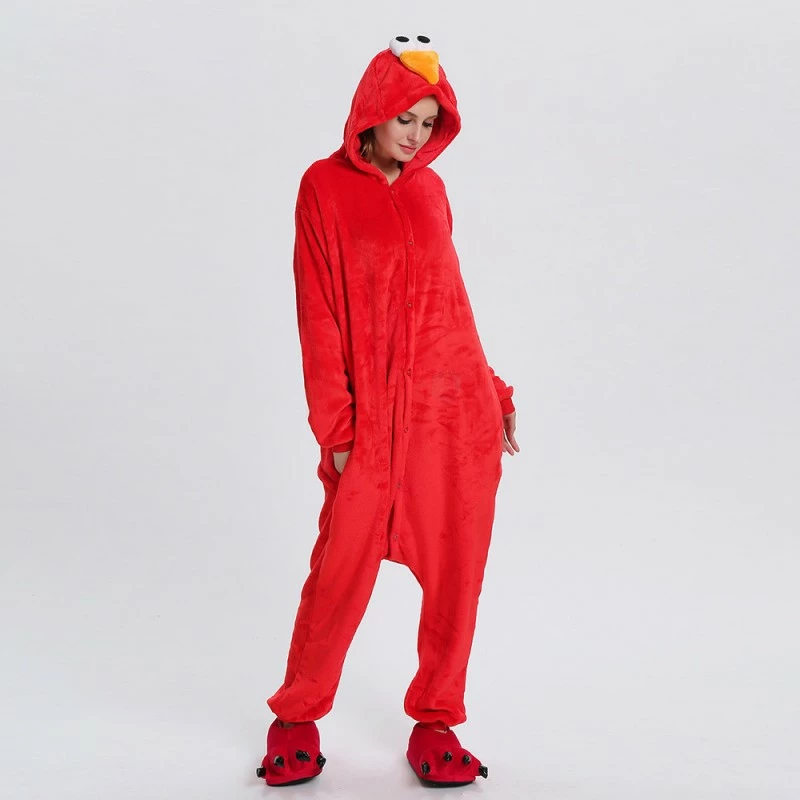 Etaya Red Sesame Street Elmo Kigurumi Onesies Pajamas Animal Onesies For Adult - Image 10