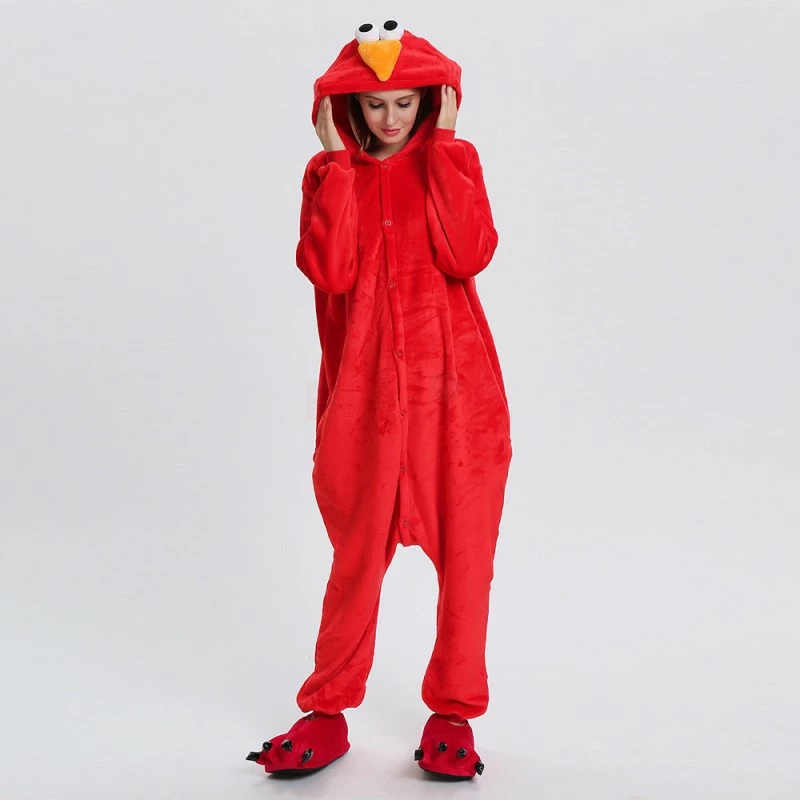 Etaya Red Sesame Street Elmo Kigurumi Onesies Pajamas Animal Onesies For Adult - Image 13
