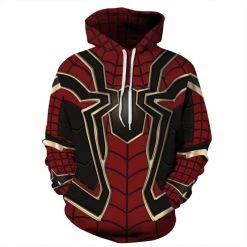 Etaya Spiderman Hoodie 3D Print Pattern Avengers Endgame Long Sleeve Sweatshirts