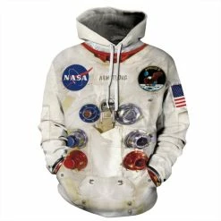 Etaya Long Sleeve Nasa Astronaut Hoodie 3D Print Pattern Space Sweatshirt
