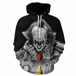 Etaya Black Pennywise Hoodie It Chapter Two Halloween Long Sleeve Sweatshirt