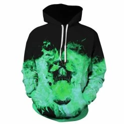 Etaya Halloween Daily Going Out Sweatshirt Skull Pattern Long Sleeve Hoodie